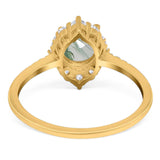 Art Deco Round Natural Stone Halo Ring
