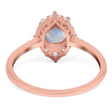 Art Deco Round Natural Stone Halo Ring