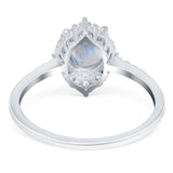 Art Deco Round Natural Stone Halo Ring