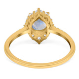 Art Deco Round Natural Stone Halo Ring