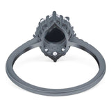 Art Deco Round Natural Stone Halo Ring