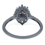 Art Deco Round Natural Stone Halo Ring