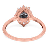 Art Deco Round Natural Stone Halo Ring