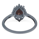 Art Deco Round Natural Stone Halo Ring