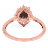 Art Deco Round Natural Stone Halo Ring