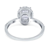 Art Deco Oval Natural Stone Halo Ring