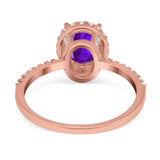 Art Deco Oval Natural Stone Halo Ring