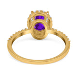 Art Deco Oval Natural Stone Halo Ring