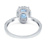 Art Deco Oval Natural Stone Halo Ring