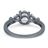 Oval Natural Stone Three Stone Ring