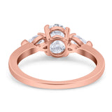 Oval Natural Stone Three Stone Ring