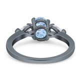 Oval Natural Stone Three Stone Ring