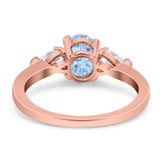 Oval Natural Stone Three Stone Ring