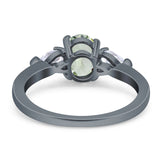 Oval Natural Stone Three Stone Ring