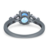 Oval Natural Stone Three Stone Ring