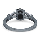 Oval Natural Stone Three Stone Ring