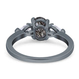 Oval Natural Stone Three Stone Ring