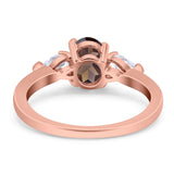 Oval Natural Stone Three Stone Ring