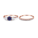 Three Stone Round Vintage Style Ring