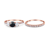 Three Stone Round Vintage Style Ring