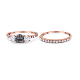 Three Stone Round Vintage Style Ring