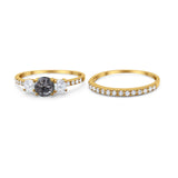 Three Stone Round Vintage Style Ring