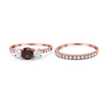 Three Stone Round Vintage Style Ring