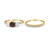 Three Stone Round Vintage Style Ring