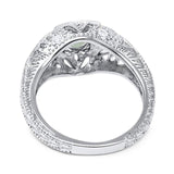Art Deco Round Natural Stone Filigree Ring