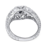 Art Deco Round Natural Stone Filigree Ring
