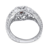 Art Deco Round Natural Stone Filigree Ring