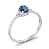 Art Deco Oval Natural Stone Wedding Ring