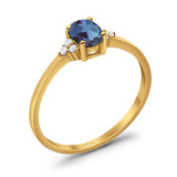 Art Deco Oval Natural Stone Wedding Ring