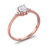 Art Deco Oval Natural Stone Wedding Ring