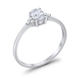 Art Deco Oval Natural Stone Wedding Ring