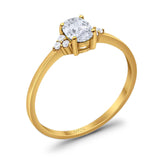 Art Deco Oval Natural Stone Wedding Ring