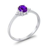 Art Deco Oval Natural Stone Wedding Ring