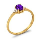 Art Deco Oval Natural Stone Wedding Ring