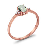 Art Deco Oval Natural Stone Wedding Ring