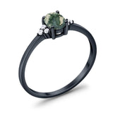 Art Deco Oval Natural Stone Wedding Ring