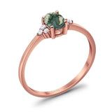 Art Deco Oval Natural Stone Wedding Ring