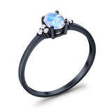 Art Deco Oval Natural Stone Wedding Ring