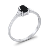 Art Deco Oval Natural Stone Wedding Ring