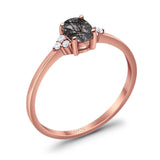 Art Deco Oval Natural Stone Wedding Ring