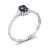 Art Deco Oval Natural Stone Wedding Ring