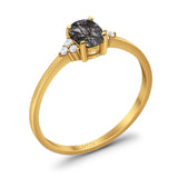 Art Deco Oval Natural Stone Wedding Ring