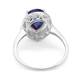 Art Deco Pear Natural Stone Wedding Ring