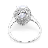 Art Deco Pear Natural Stone Wedding Ring