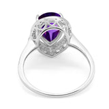 Art Deco Pear Natural Stone Wedding Ring