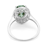 Art Deco Pear Natural Stone Wedding Ring